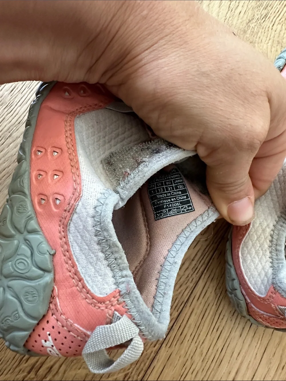 TEVA girls Kids Coral and Gray Water Shoes 1